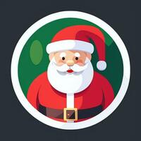 ai gerado santa claus grampo arte ícone adesivo Natal decoração simples fundo foto