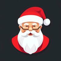 ai gerado santa claus grampo arte ícone adesivo Natal decoração simples fundo foto