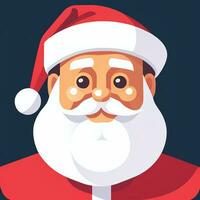 ai gerado santa claus grampo arte ícone adesivo Natal decoração simples fundo foto