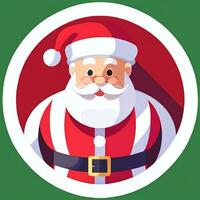 ai gerado santa claus grampo arte ícone adesivo Natal decoração simples fundo foto