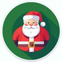 ai gerado santa claus grampo arte ícone adesivo Natal decoração simples fundo foto