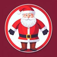 ai gerado santa claus grampo arte ícone adesivo Natal decoração simples fundo foto