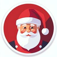 ai gerado santa claus grampo arte ícone adesivo Natal decoração simples fundo foto