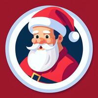 ai gerado santa claus grampo arte ícone adesivo Natal decoração simples fundo foto