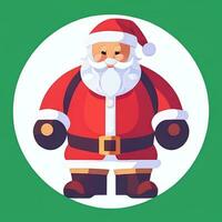 ai gerado santa claus grampo arte ícone adesivo Natal decoração simples fundo foto