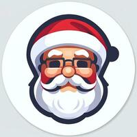 ai gerado santa claus grampo arte ícone adesivo Natal decoração simples fundo foto