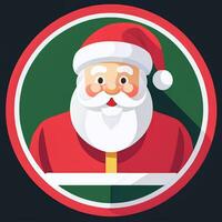 ai gerado santa claus grampo arte ícone adesivo Natal decoração simples fundo foto