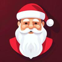 ai gerado santa claus grampo arte ícone adesivo Natal decoração simples fundo foto