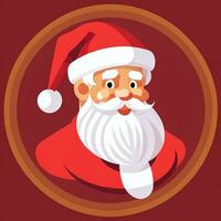 ai gerado santa claus grampo arte ícone adesivo Natal decoração simples fundo foto