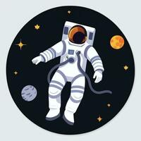 ai gerado astronauta grampo arte ícone adesivo decoração simples fundo foto