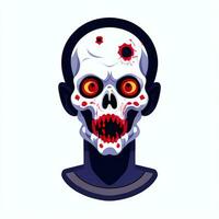 ai gerado zumbi Morto-vivo retrato avatar grampo arte jogador ícone adesivo decoração simples fundo foto