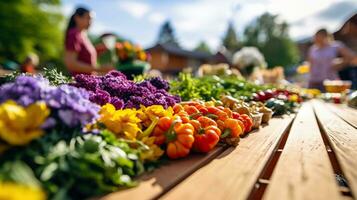 colorida fresco legumes e frutas. ai gerado. foto