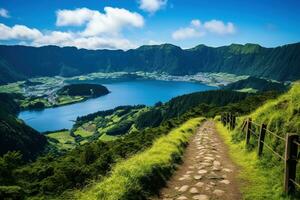lindo panorama do Açores ilhas ai gerado foto