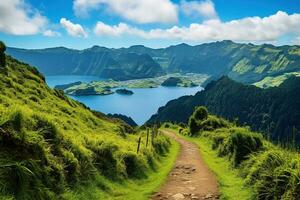 lindo panorama do Açores ilhas ai gerado foto