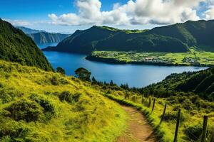 lindo panorama do Açores ilhas ai gerado foto