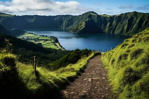 lindo panorama do Açores ilhas ai gerado foto