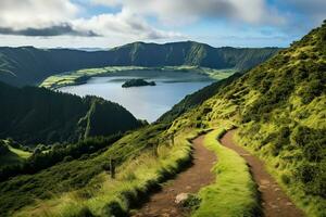 lindo panorama do Açores ilhas ai gerado foto