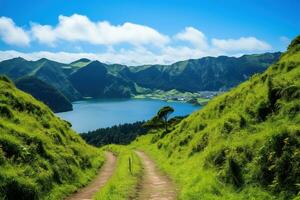 lindo panorama do Açores ilhas ai gerado foto