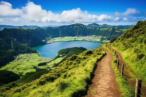 lindo panorama do Açores ilhas ai gerado foto