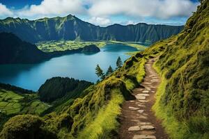 lindo panorama do Açores ilhas ai gerado foto