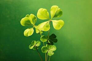 st. patrick's dia fundo com trevo folhas ai gerado foto