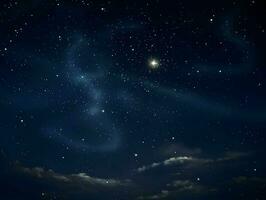 cinematográfico foto do a noite céu com estrelas e lua. alta resolução. ai generativo