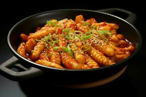 teokbokki Comida panela lanche. gerar ai foto