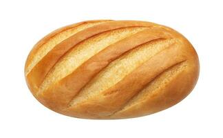 grandes pão. branco pão isolado em branco fundo, topo Visão foto