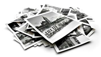 conjunto do foto coleção impressões Preto e branco isolado em branco. ai gerado