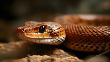 fechar acima cabeça do jamaicano boa ou amarelo serpente ou chilabothrus subflavus. ai gerado. foto