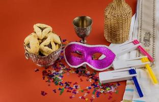 biscoitos de orelhas de hamans para celebração do purim foto