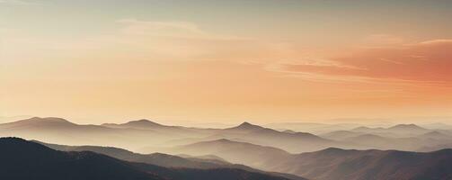 montanha panorama às pôr do sol, generativo ai foto