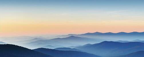 montanha panorama às pôr do sol, generativo ai foto