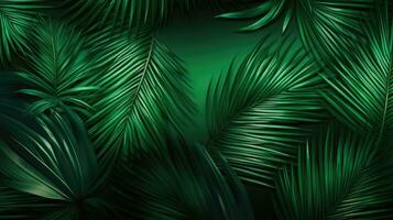 verão tropical composição com verde Palma folhas. generativo ai foto