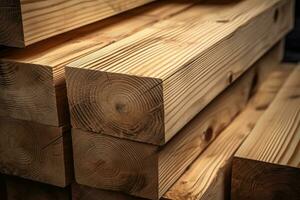 de madeira madeira serrada, industrial madeira, madeira. pinho madeira madeira. generativo ai foto