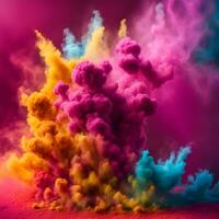 impressionante explosão colori pintura arte. generativo ai foto