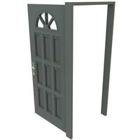 cinzento porta acessível Porta de entrada em isolado branco pano de fundo foto