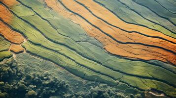 ai gerado verde chá plantação, topo Visão textura foto