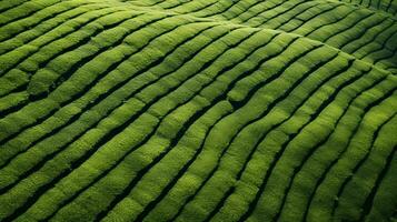 ai gerado chá plantação paisagem, topo Visão textura foto