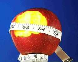 a maçã com uma medindo fita por aí isto foto