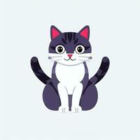 ai gerado fofa gato avatar ícone grampo arte adesivo decoração simples fundo foto