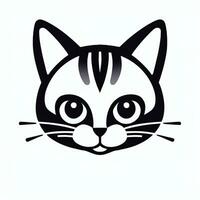 ai gerado fofa gato avatar ícone grampo arte adesivo decoração simples fundo foto