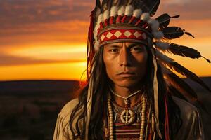 nativo americano homem indiano tribo retrato foto