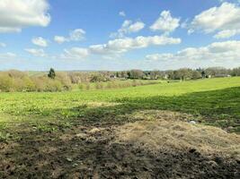 uma vista da zona rural de cheshire em peckforton hills foto