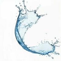 azul água respingo isolado em branco fundo, azul água respingo aceno, água gotas e coroa a partir de respingo do água foto