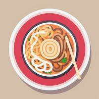 ai gerado ramen macarrão retrato avatar grampo arte jogador ícone adesivo decoração simples fundo foto