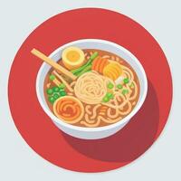 ai gerado ramen macarrão retrato avatar grampo arte jogador ícone adesivo decoração simples fundo foto