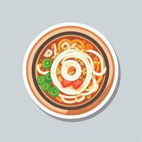 ai gerado ramen macarrão retrato avatar grampo arte jogador ícone adesivo decoração simples fundo foto