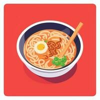 ai gerado ramen macarrão retrato avatar grampo arte jogador ícone adesivo decoração simples fundo foto