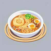 ai gerado ramen macarrão retrato avatar grampo arte jogador ícone adesivo decoração simples fundo foto